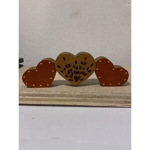 Vintage Wooden Three Hearts Valentines